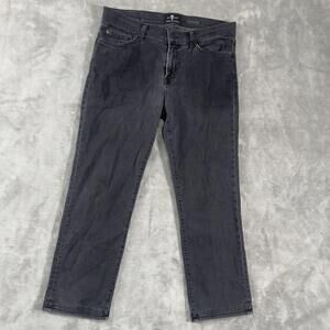 7 For All Mankind Jeans Mens 34x24 Slimmy Luxe Stretch Black Slim Straight